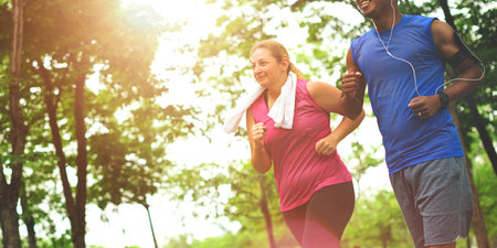 Activity Cardio Cheerful Couple Exercise Togetherness Concept