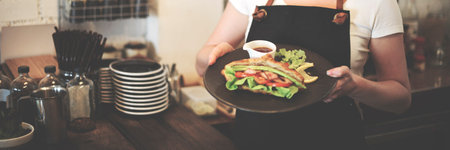 Coffee Shop Sandwich Brunch Serving Concept