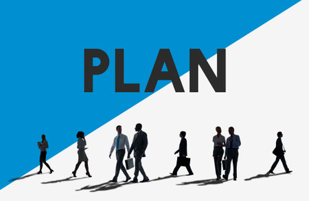 Business People Commuter Plan Planning Concept