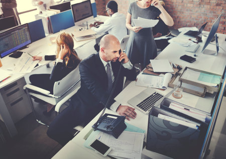 Business Team Busy Working Workplace Concept