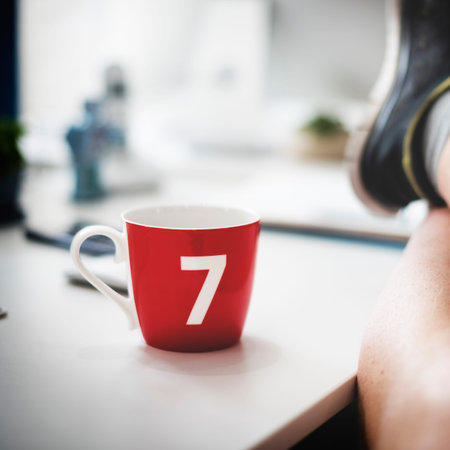 Lucky Seven Coffee Cup Relaxation Carefree Concept
