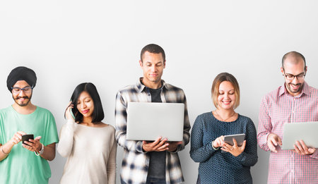 Group of People Connection Digital Device Concept