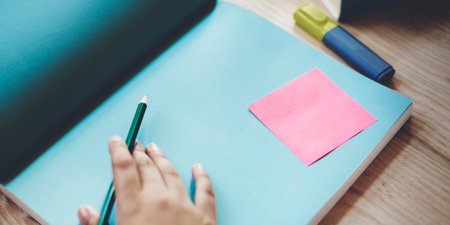 Human Hand Writing Working Copy Space Concept