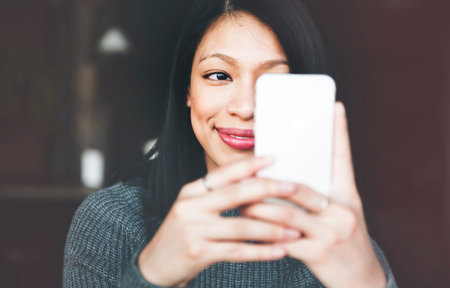 Portrait Smiling Technology Selfie Mobile Phone