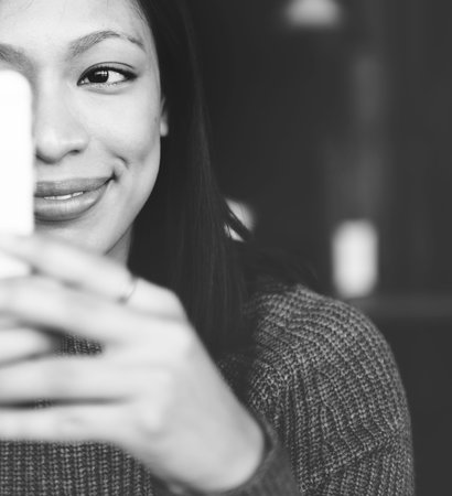 Portrait Smiling Technology Selfie Mobile Phone