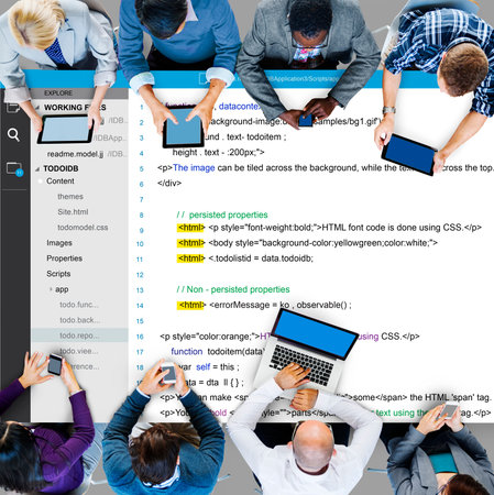 Php Programming Html Coding Cyberspace Concept