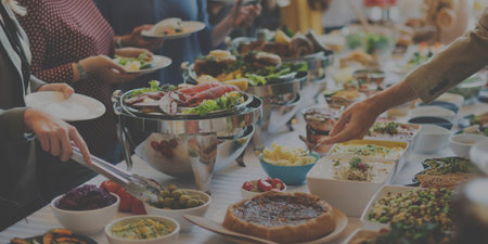 Food Buffet Catering Dining Eating Party Sharing Concept