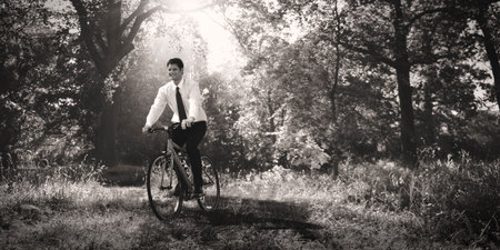 Businessman Working With The Nature Concept