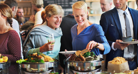 Food Buffet Catering Dining Eating Party Sharing Concept
