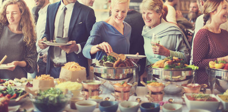 Brunch Choice Crowd Dining Food Options Eating Concept