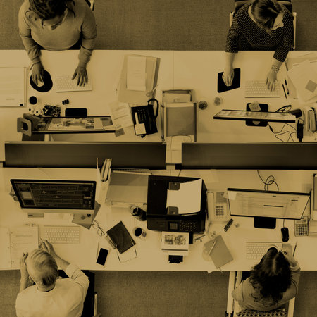 Analysis Aerial View Business Team Wireless Work Concept