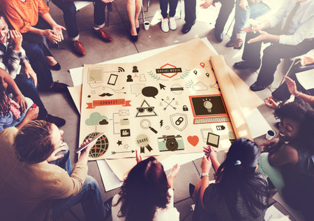 Social Media Technology Connection Graphic Concept