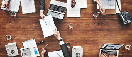 Business People Analyzing Statistics Financial Concept