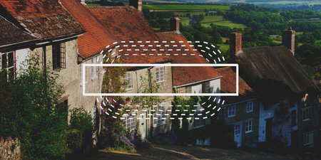 Idyllic Golden Hill in rural Shafetsbury, Dorset, the UK.