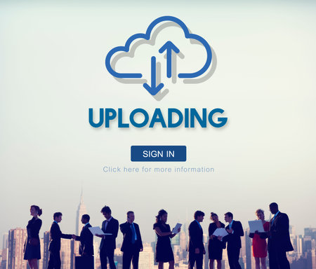 Uploading Upload Data Download Information Concept