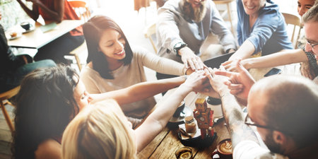 Team Unity Friends Meeting Partnership Concept