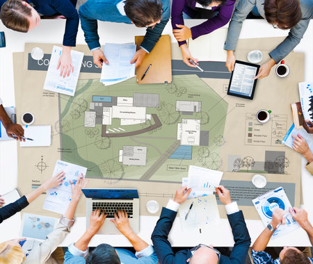 Co Working Space Architecture Plan Map Blueprint Design Concept