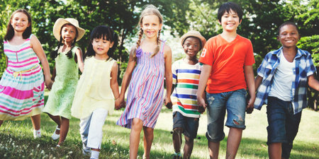 Friendsship Happiness Togetherness Children Casual Concept