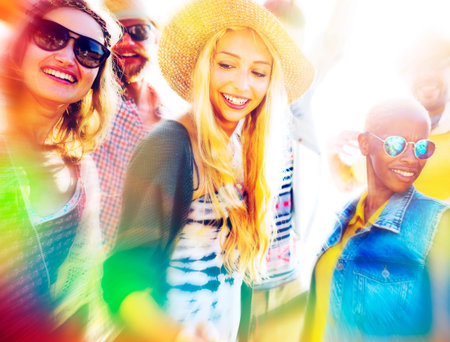 Teenagers Friends Beach Party Happiness Concept