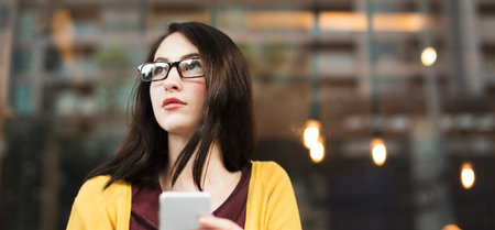 Woman Using Mobile Phone Communication Concept