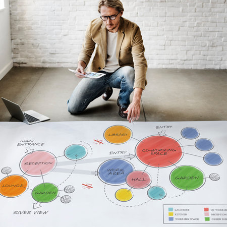 Office Floor Plan Sketch Drawing Concept