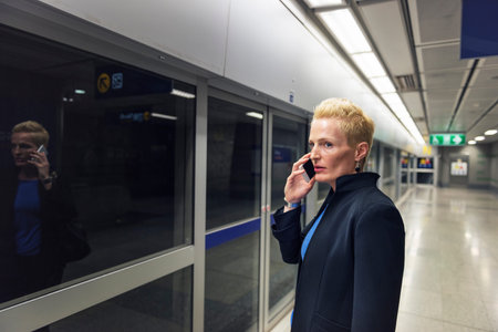 Businesswoman Lifestyle Using Mobile Phone Connection Concept