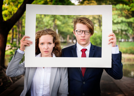 Business People White Picture Frame Concept