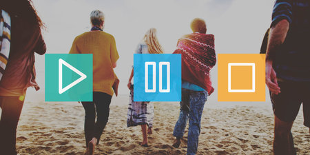 Friendship Bonding Relaxation Summer Beach Happiness Concept