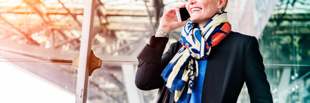 Businesswoman Lifestyle Using Connection Device Concept