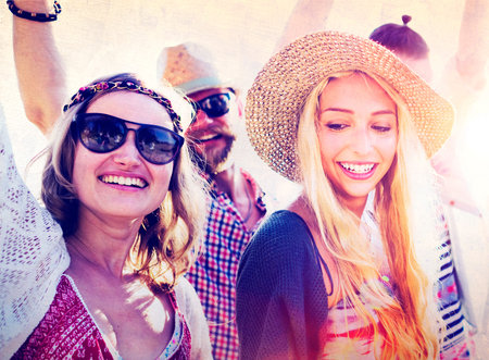 Teenagers Friends Beach Party Happiness Concept