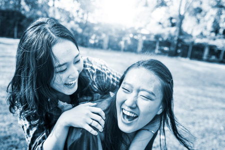 Sister Friendship Affectionate Adorable Outside Concept