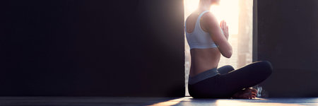 Woman Yoga Practice Pose Training Concept