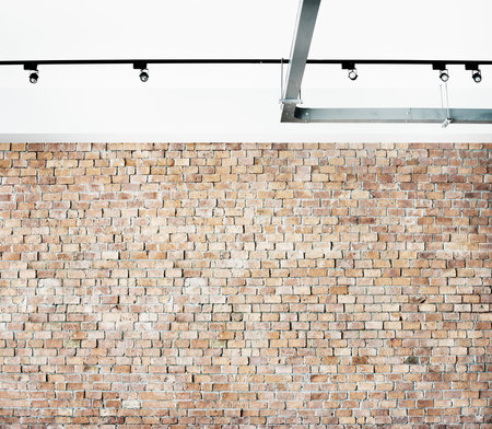 Brick Wall Structure Studio Minimalist Spotlight Ceiling Concept