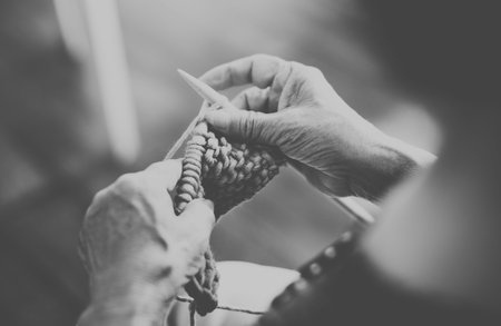 Hobby Crochet Senior Adult Hobby Handicraft Concept