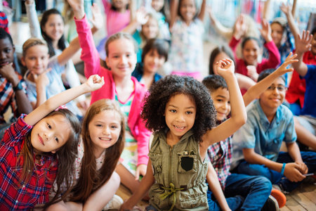 Students Children Cheerful Happiness Concept