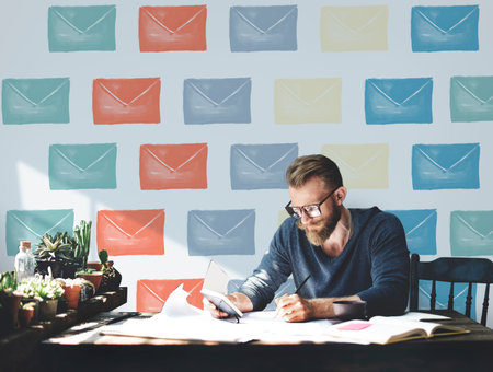 Email Envelope Global Communication Icon Concept