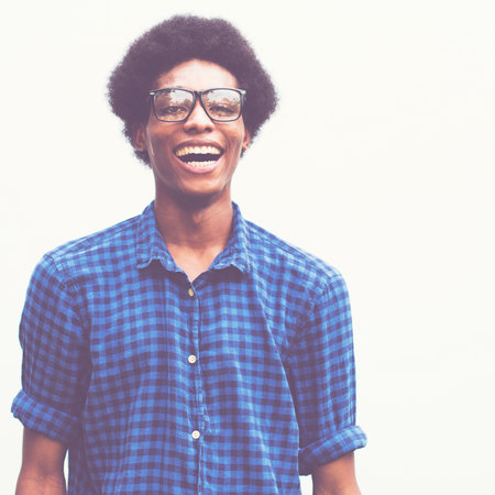 Man Posing Portrait Fashionable Nerd Concept