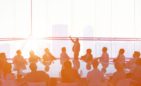 Silhouette Business People Conference Cityscape Concept