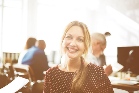 Businesswoman Cheerful Smiling Beautiful Smart Concept