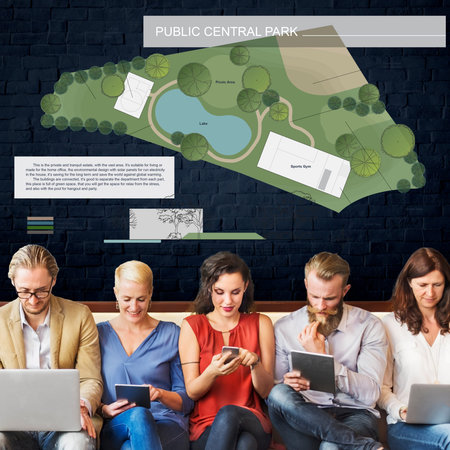Public Central Park Village Community Relaxation Plan Concept