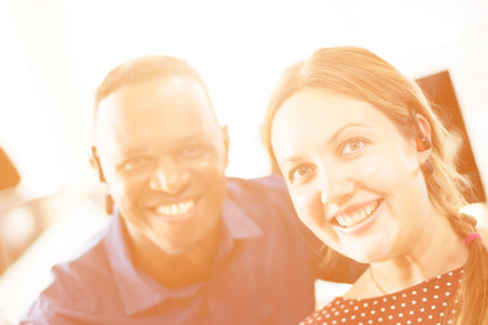 Colleague Friends Smiling Cheerful Workplace Concept
