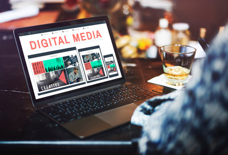 Digital Media Technology Graphic Concept