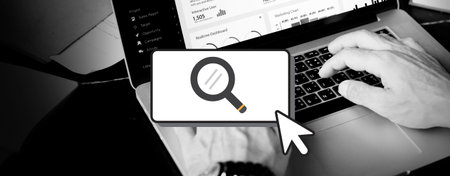 Searching Cursor Magnifying Glass Looking Concept
