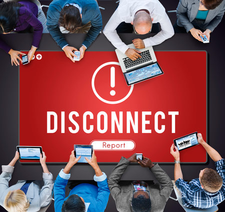 Disconnect Network Problem Technology Software Concept