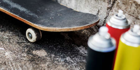 Foto de Street Art Skateboard Lifestyle Hipster Concept - Imagen libre de derechos