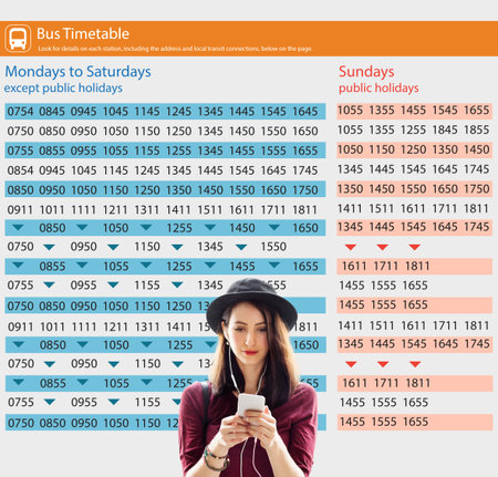 Public Transport Transportation Bus Schedule Concept