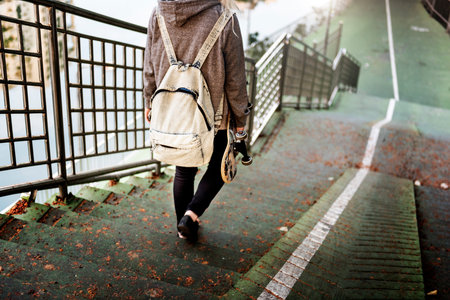 Young Woman Skater Walking Active Concept