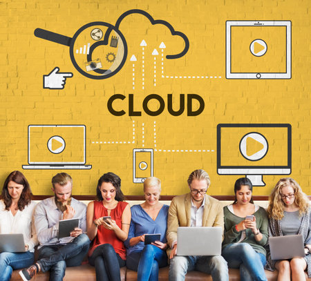 Cloud Network Storage Technology Connection Concept