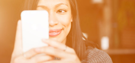 Beautiful Woman Chilling Lifestyle Using Smartphone Concept
