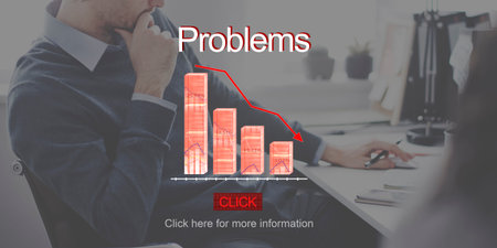 Problems Risk Deflation Depression Bankruptcy Concept